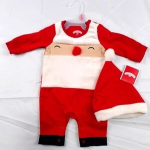 NWT Holiday Time Santa Outfit Size 0-3 Months